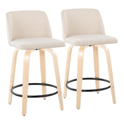 Toriano 24" Fixed Height Counter Stool - Set Of 2